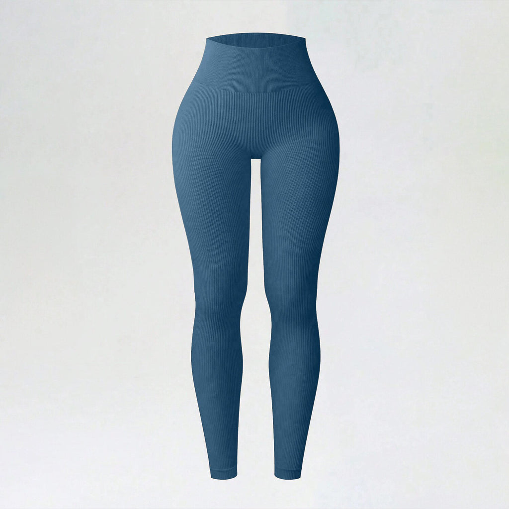 Ribbed Seamless Yoga Pants For Autumn And Winter, High-waisted Tight Sports Leggings, Yoga Apparel Leggings by Ricaloux