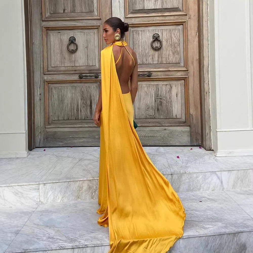 Evening Gown Banquet Wedding Long Dress High-end Minimalist Style by Ricaloux
