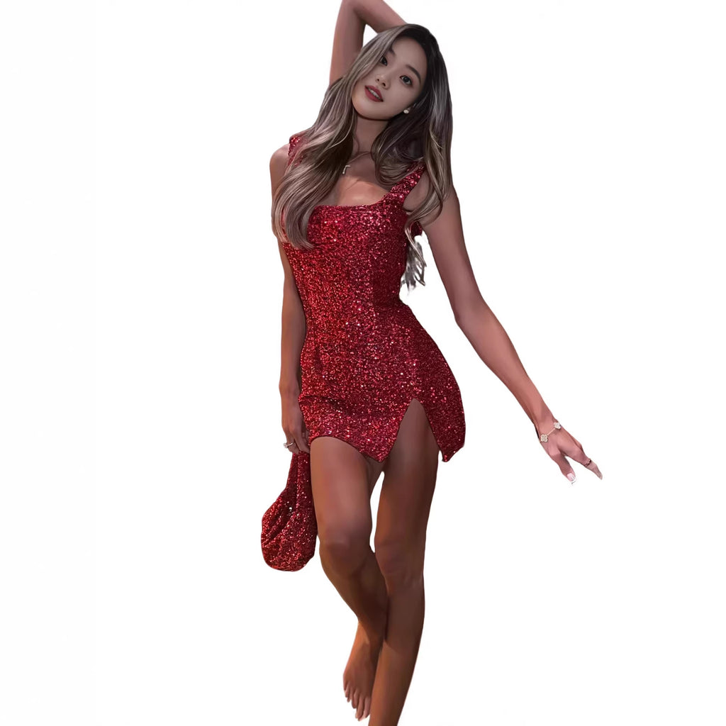 Strapless Square-neck Dress Sexy Backless Party Gown Short Skirt – Premium 0 | RICALOUX
