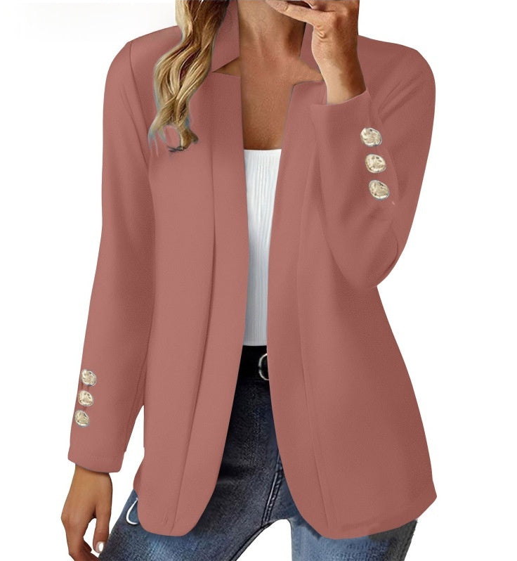 Womens Suit Long-sleeve Cufflink Cardigan Jacket by Ricaloux
