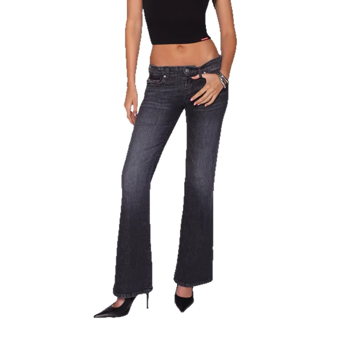 Womens Relaxed-fit Straight-leg Low-rise Bootcut Jeans by Ricaloux