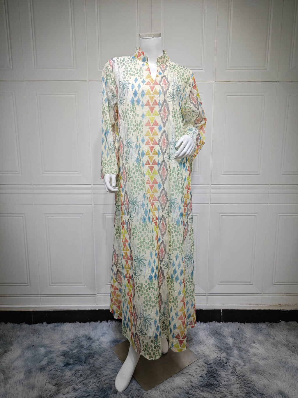 Embroidered Print Long-Sleeve Casual Dress – Premium 0 | RICALOUX