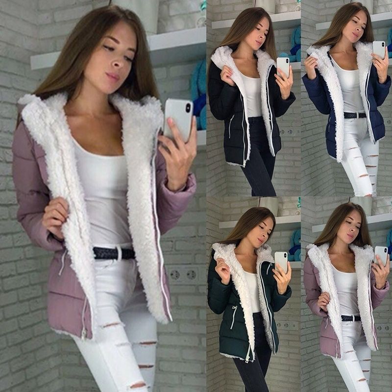 Fleece-lined Cardigan Hooded Coat Cotton-padded Jacket - RICALOUX