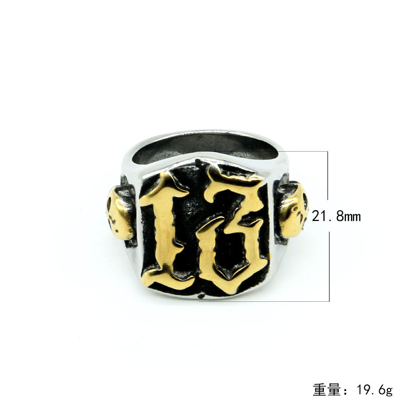 Jewelry Retro Domineering Domineering Ghost Head Men's Titanium Steel Ring by Ricaloux