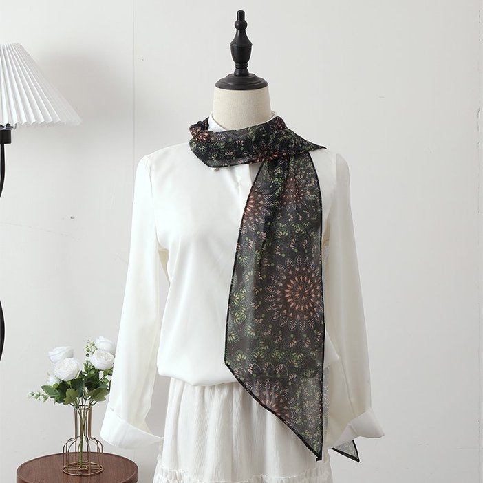 Vintage High-end Long Ribbon Silk Scarf Waist Accessory Fashionable Stripes – Premium 0 | RICALOUX
