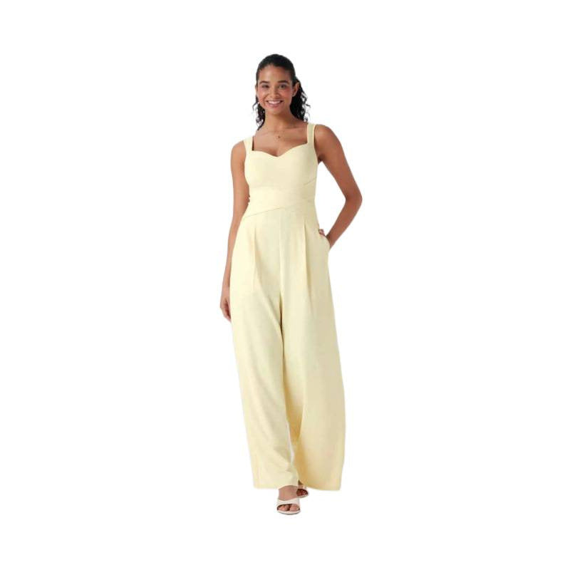 Womens Sleeveless Figure-flattering Wide-leg Jumpsuit – Premium 0 | RICALOUX
