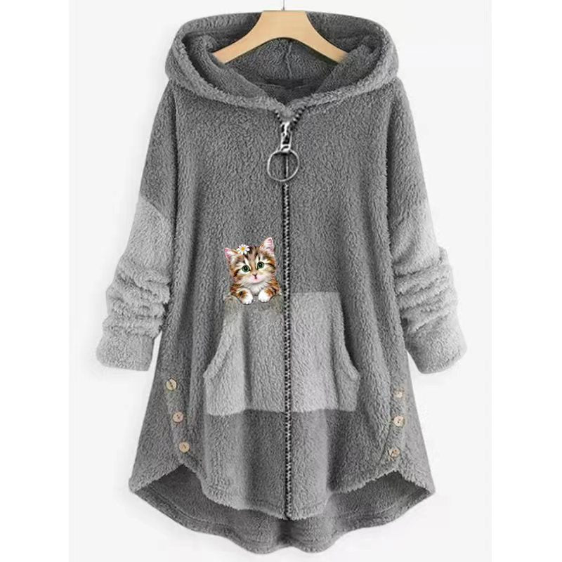 Versatile Zip-up Thermal Mid-length Coat For Women by Ricaloux