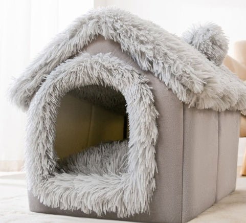 Foldable Dog House Pet Cat Bed Winter Dog Villa Sleep Kennel Removable Nest Warm Enclosed Cave Sofa Pets Supplies - RICALOUX