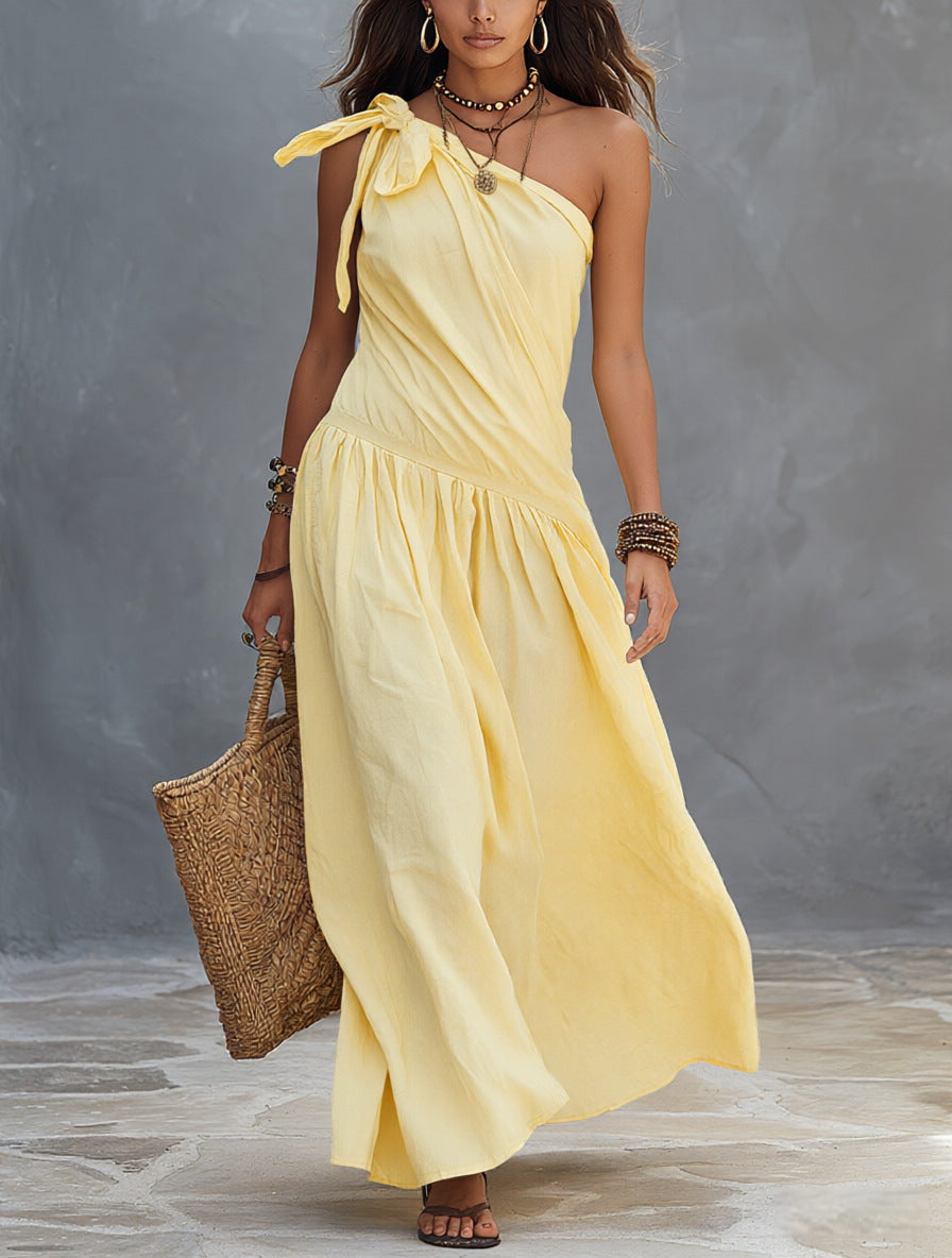 Womens Off-shoulder Asymmetrical Dress by Ricaloux