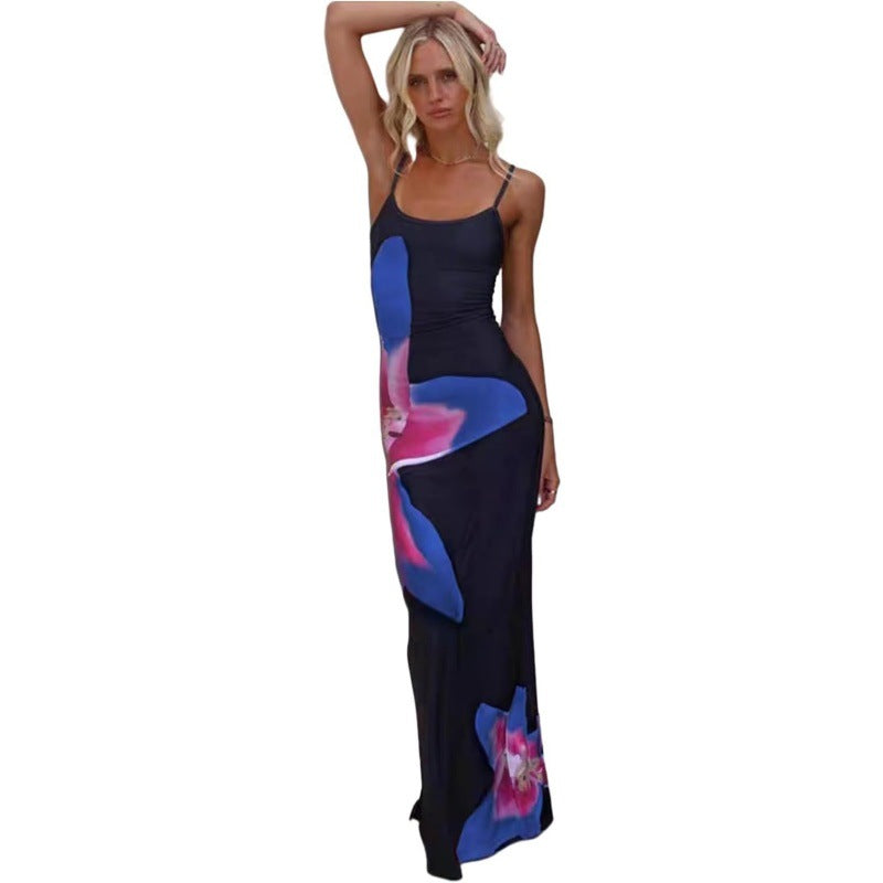 Bodycon Printed Strap Dress European And American Style by Ricaloux