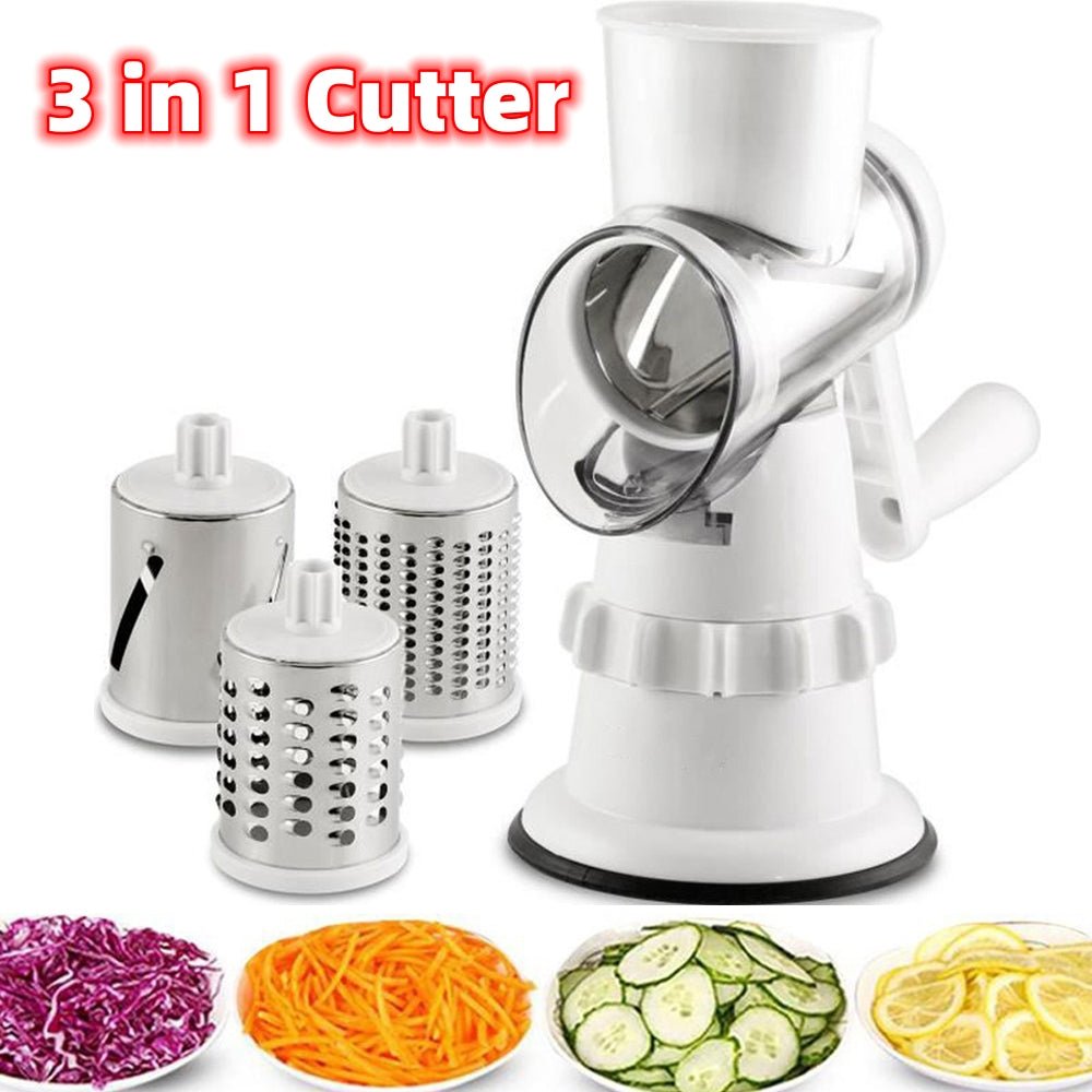 3 In 1 Vegetable Slicer Manual Kitchen Accessories Grater For Vegetable Cutter Round Chopper Mandolin Shredder Potato Home Kitchen Supplies Kitchen Gadgets - RICALOUX