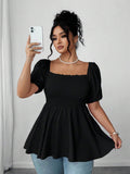 New Stylish Pleated Womens Blouse In Plus Sizes by Ricaloux