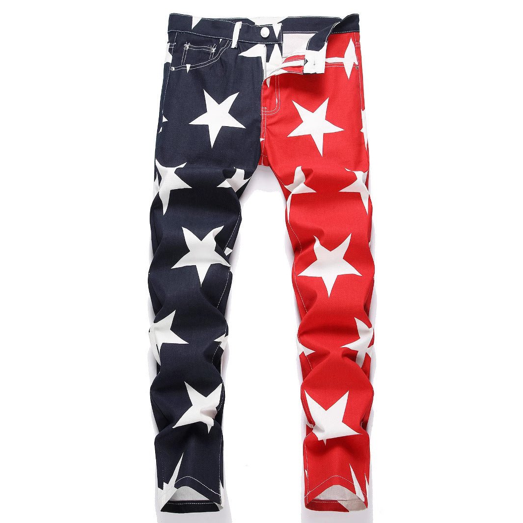 Stretch Washed UNF Raw Denim Fashion Straight Trousers Jeans Men's Pants - RICALOUX