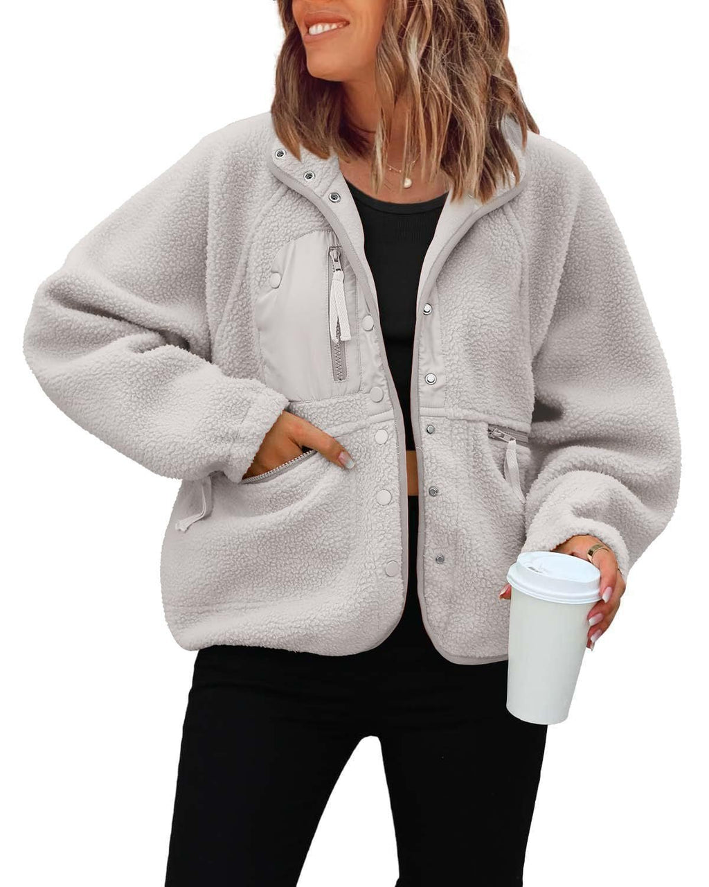 Polar Fleece Sports And Leisure Sweater Jacket Top - RICALOUX