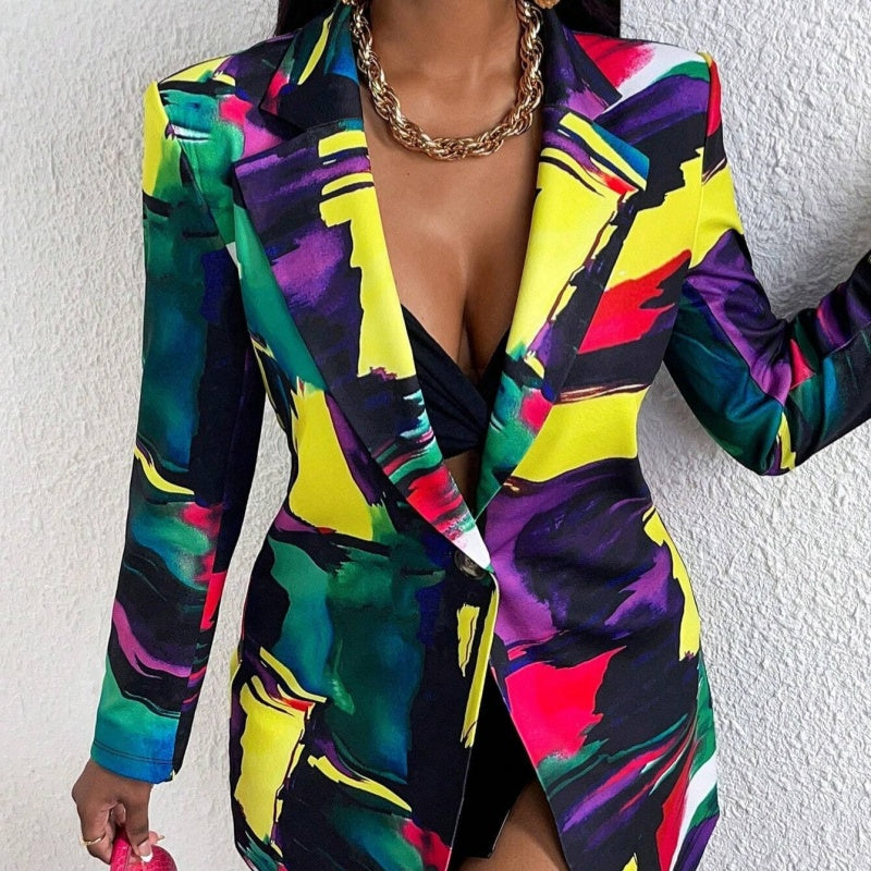 Fashionable Loose-fit Blazer With Long Sleeves And A Lapel Collar – Premium 0 | RICALOUX