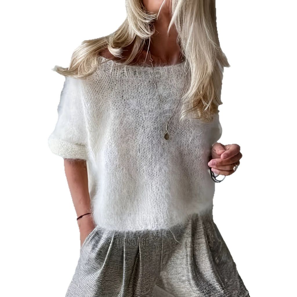 Elegant Casual Womens Sweater With Slanted Shoulders by Ricaloux