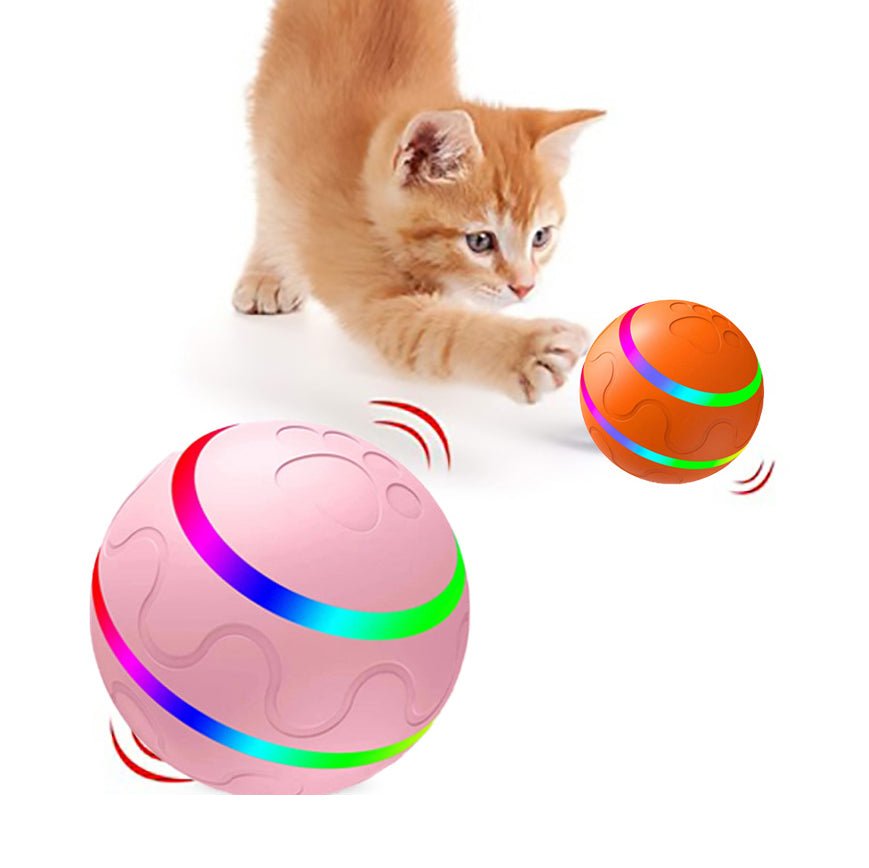 Pet New Cat Wicked Ball Toy Intelligent Ball USB Cat Toys Self Rotating Ball Automatic Rotation Ball - RICALOUX