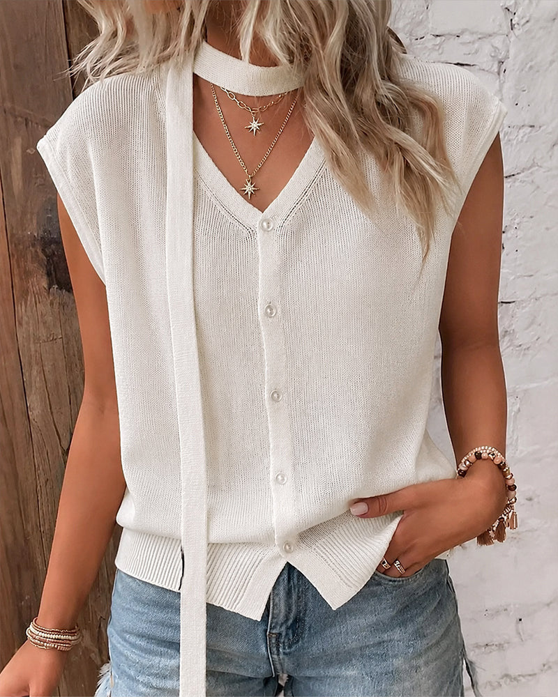 V-neck Ribbed Ice-silk Knit Cardigan For Women by Ricaloux