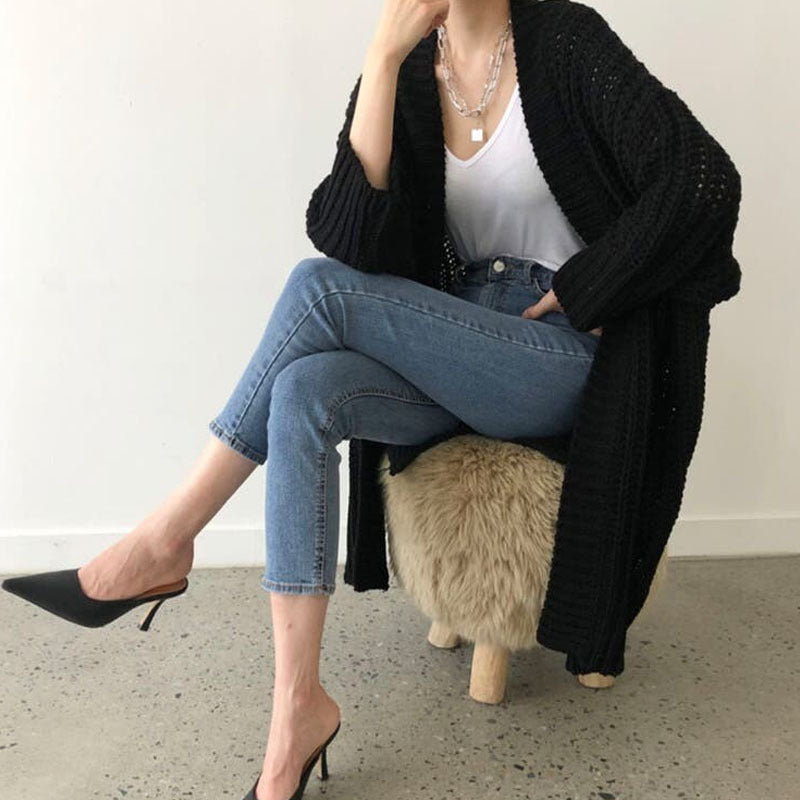 Retro Korean Lazy Coat Loose Mid-length by Ricaloux
