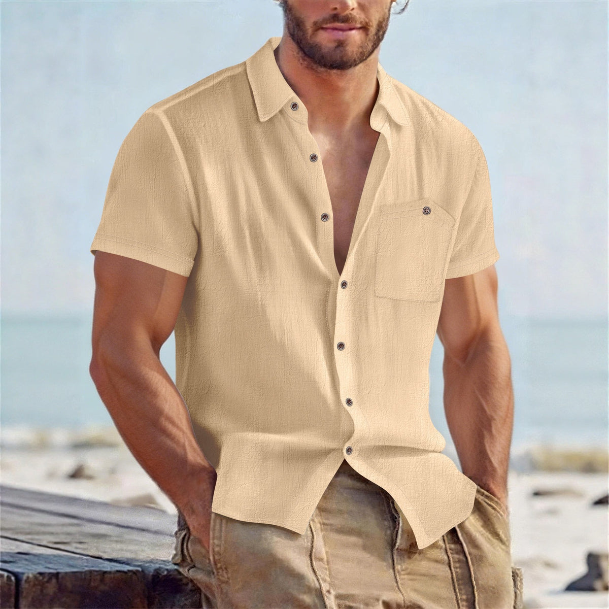 Short-sleeved Casual Breathable Mens Shirt – Premium 0 | RICALOUX