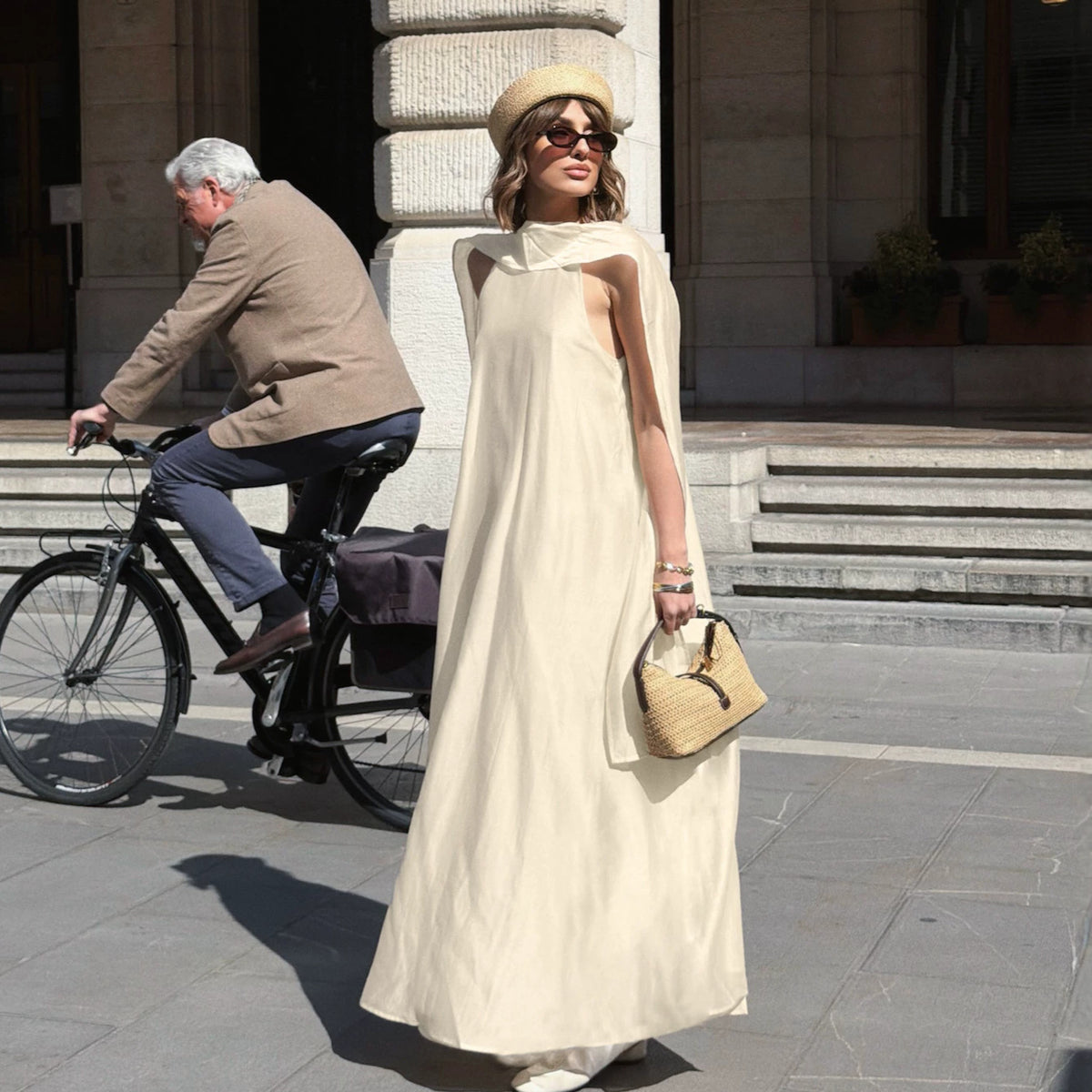 Womens Summer Resort-style Loose A-line Maxi Dress by Ricaloux