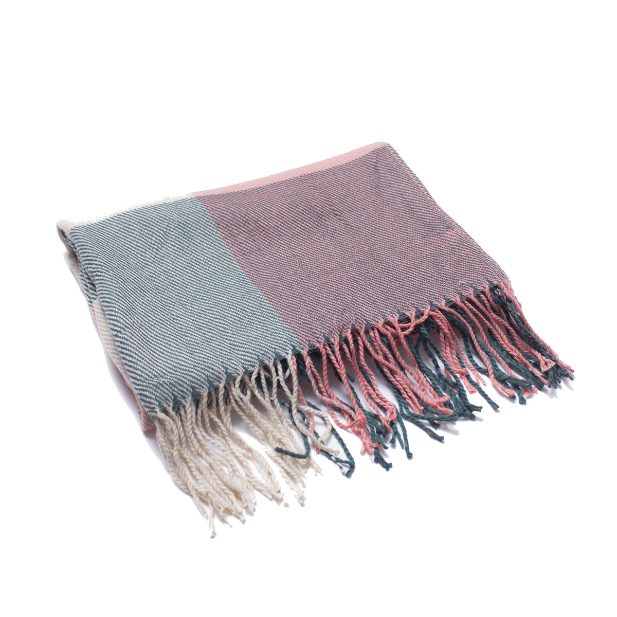 British-style Mens And Womens Couple Tassel Scarf With Large Plaid Pattern by Ricaloux