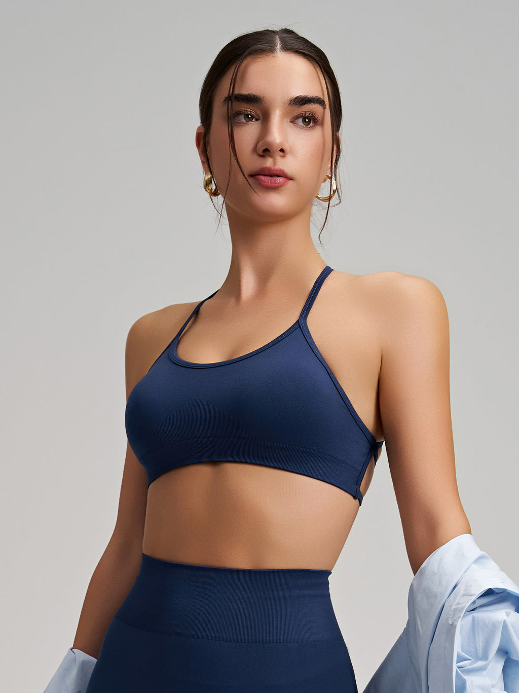 Women's Seamless Thin Strap Cross Back Yoga Outfit Set, Quick-Dry Tight Sports Fitness Bra For Running – Premium 4 | RICALOUX