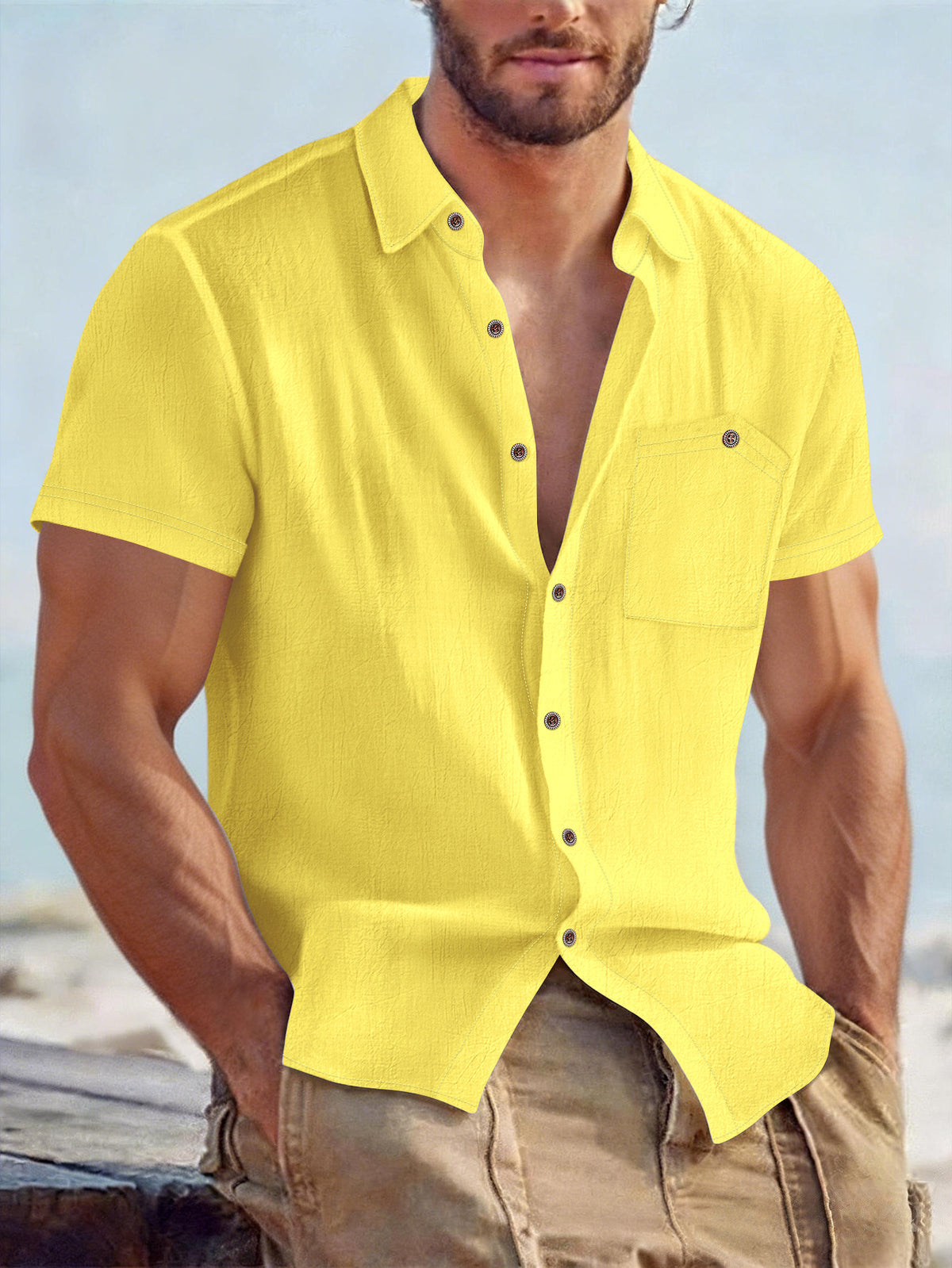 Short-sleeved Casual Breathable Mens Shirt – Premium 0 | RICALOUX