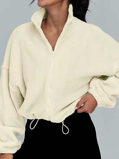Women's Polar Fleece Sports Velvet Stand Collar Zipper Jacket - RICALOUX