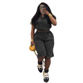 Casual Elastic Washed Shorts Set by Ricaloux