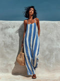 Elegant Casual Striped Sleeveless Strap Jumpsuit – Premium 0 | RICALOUX