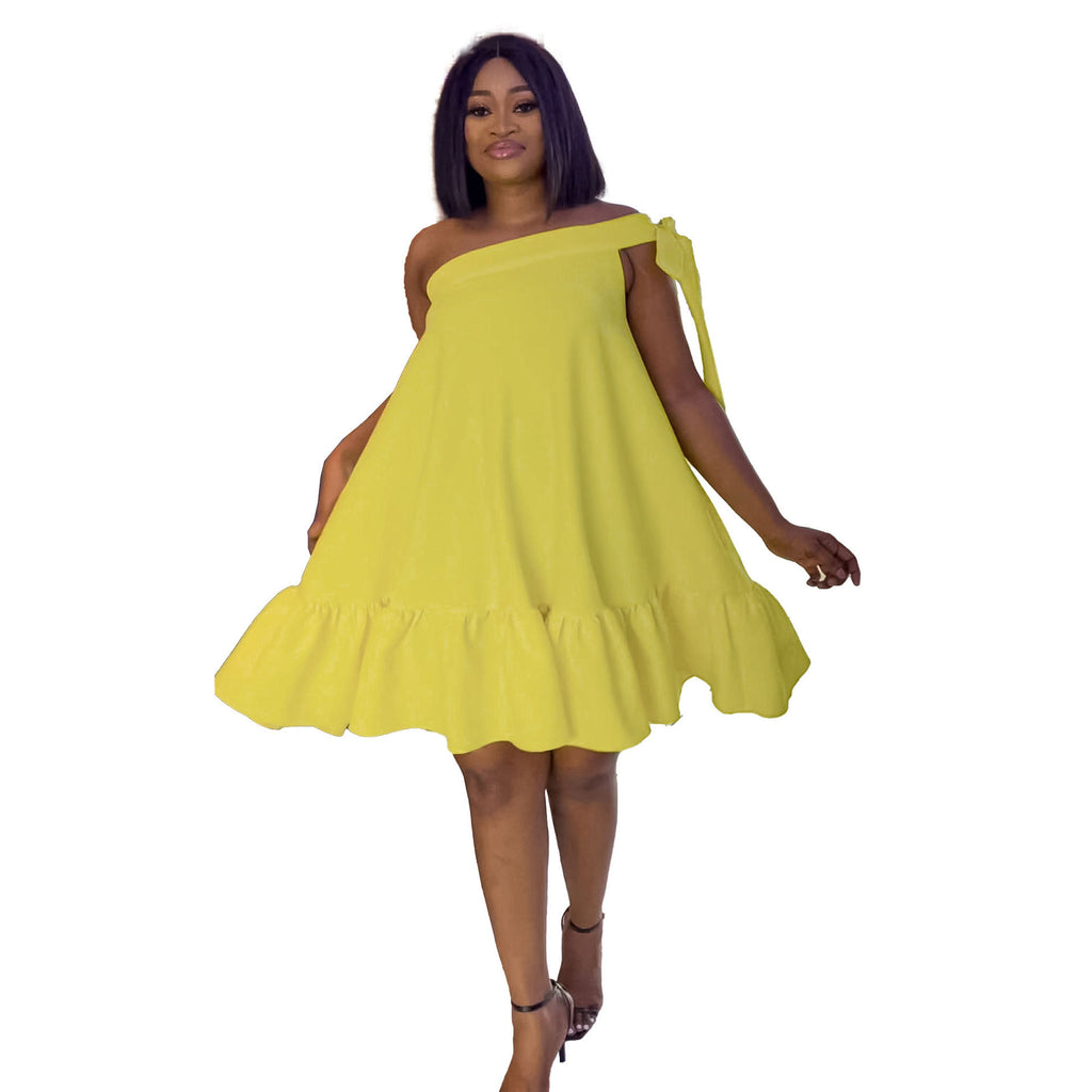 Solid-color Oversized Loose-fitting Dress by Ricaloux