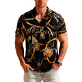 Black-and-gold Chain-printed Lapel Shirt – Premium 0 | RICALOUX