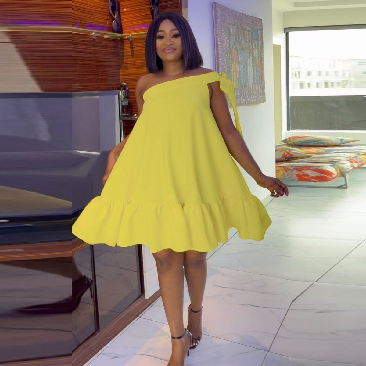Solid-color Oversized Loose-fitting Dress by Ricaloux