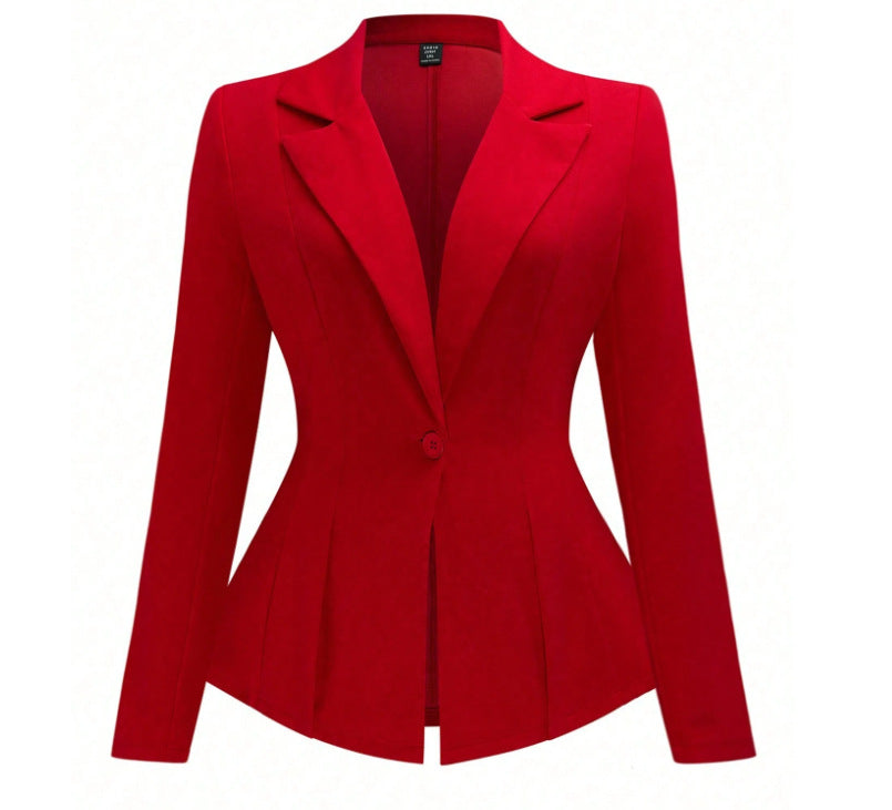 Plus-size Solid-color Belted Suit European And American Style – Premium 0 | RICALOUX