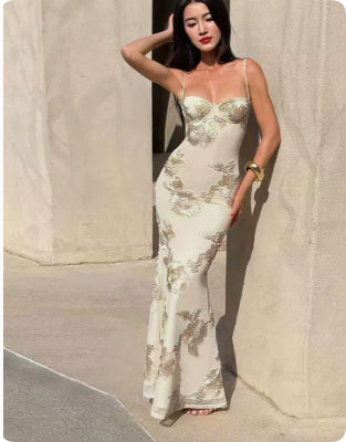 Strapless Backless Dress Long Sheath Skirt by Ricaloux