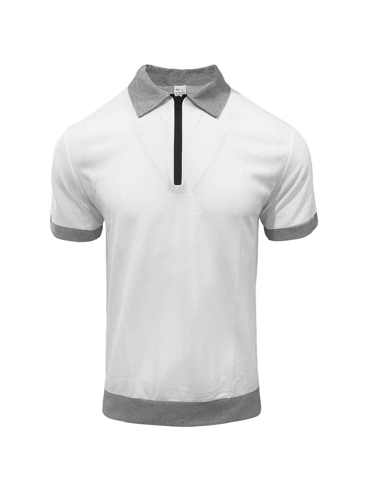 Mens Half-Zip Polo Shirt With Lapel Collar And Short Sleeves – Premium 0 | RICALOUX
