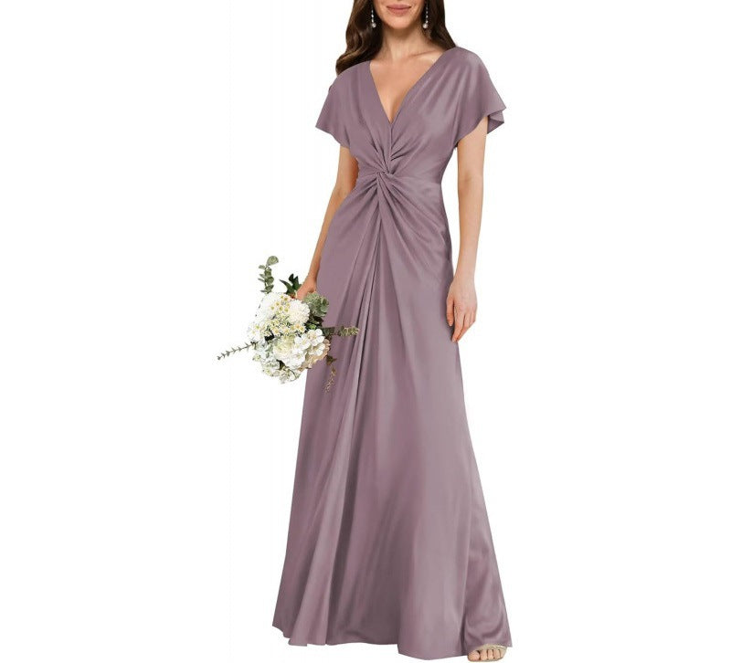 Chiffon Short-sleeve A-line Dress For Women by Ricaloux