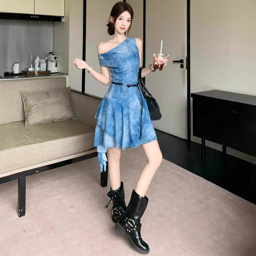 Summer New Light-sophisticated Style Blue Dress by Ricaloux