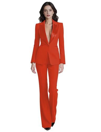 Red Professional Casual Suit With A Premium Feel by Ricaloux