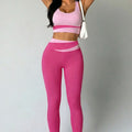Color-block Vest And High-waisted Yoga Pants Two-piece Set – Premium 0 | RICALOUX