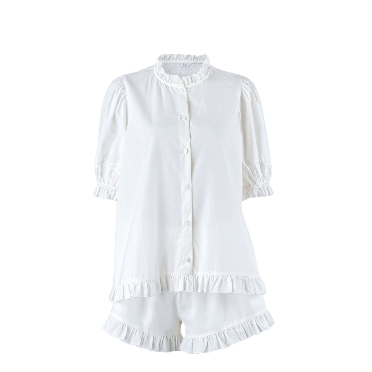 Womens Cardigan Top With Ruffled Hem And Shorts Set by Ricaloux