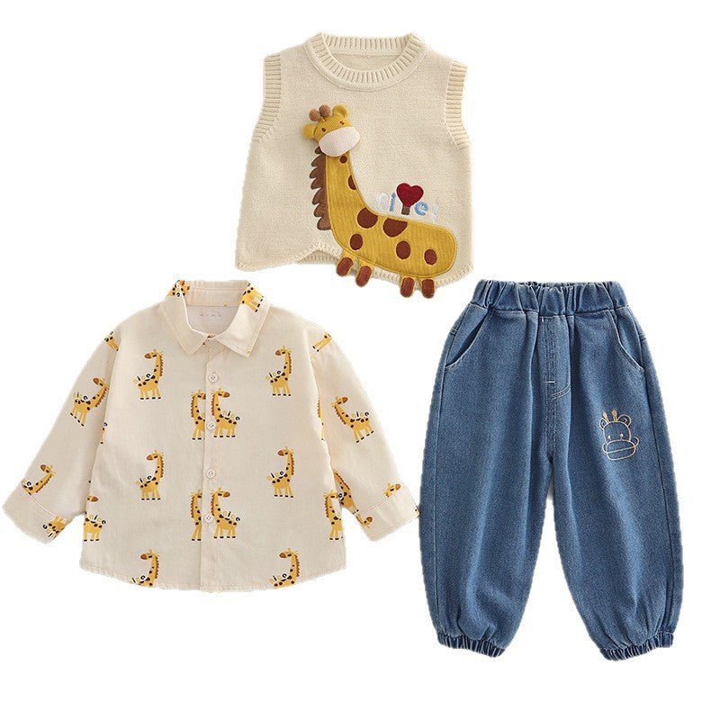 Boys Autumn Clothing Suit Baby Giraffe - RICALOUX