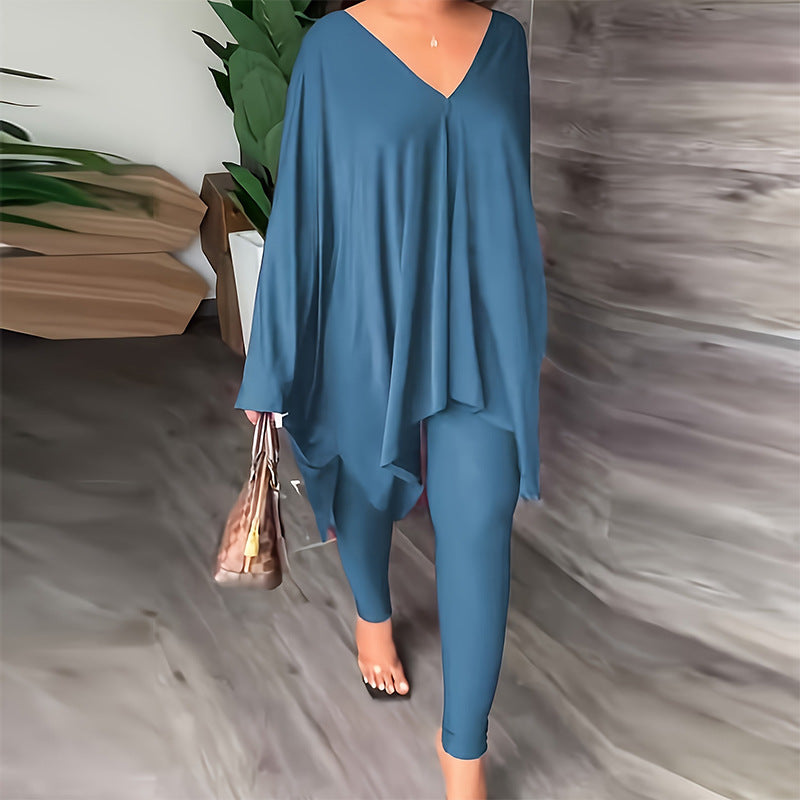 Fashionable Homey Solid-color Casual Chic Two-piece Set – Premium 0 | RICALOUX