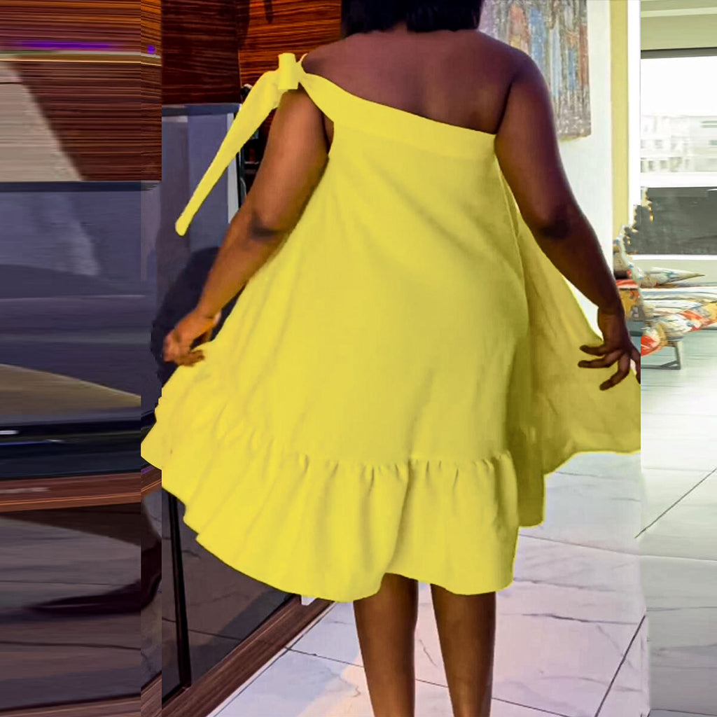 Solid-color Oversized Loose-fitting Dress by Ricaloux
