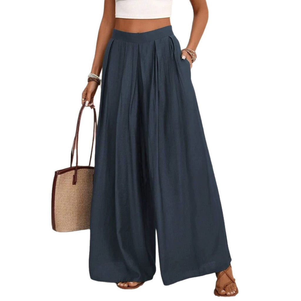 Casual Loose-fit Pleated Cotton Top For Women by Ricaloux
