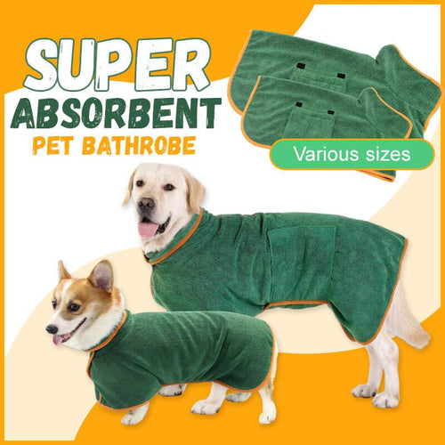 Absorbent Pet Bathrobe With Waist-wrapped Microfiber by Ricaloux
