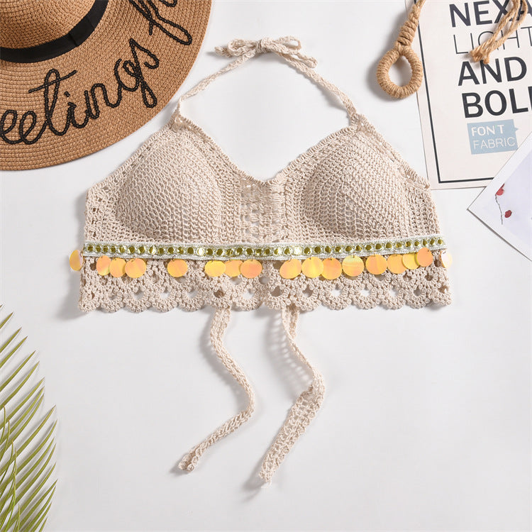 Womens Embroidered Hollow-Out Casual Swimsuit by Ricaloux