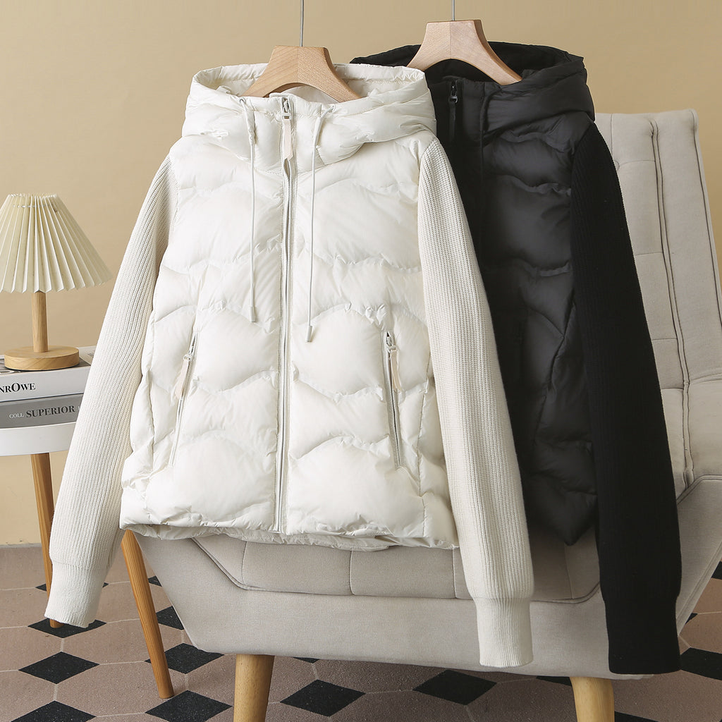 Plus-size Short Down Jacket With Patchwork Sleeves – Premium 0 | RICALOUX