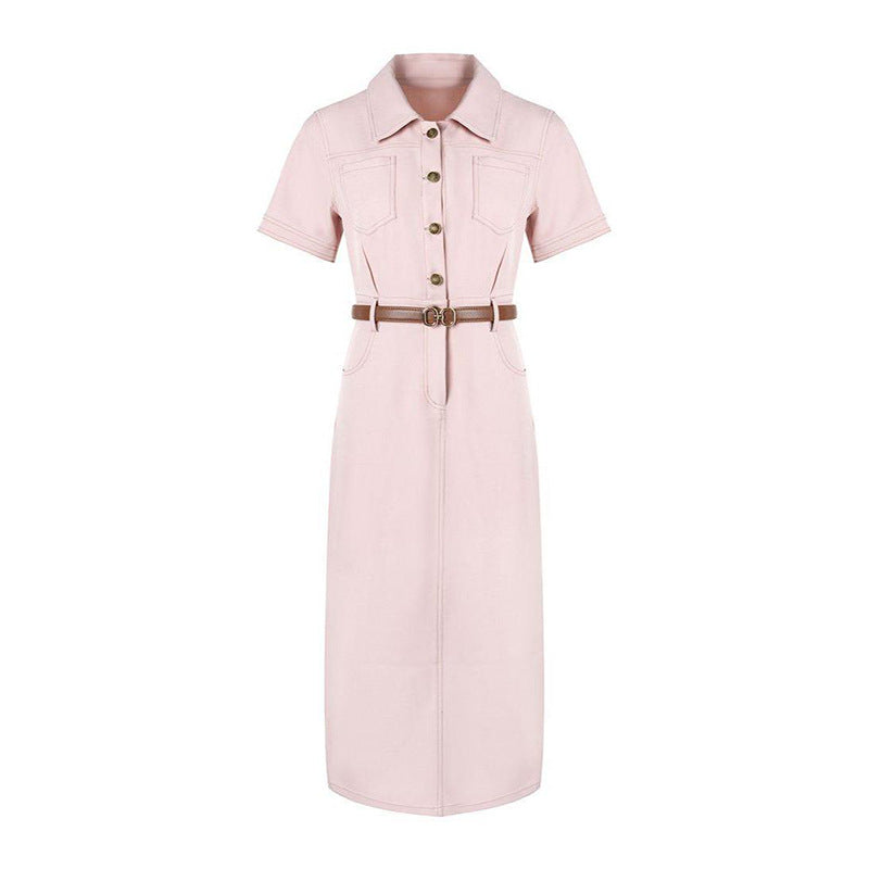 Womens Single-breasted Mid-length Casual Dress – Premium 0 | RICALOUX